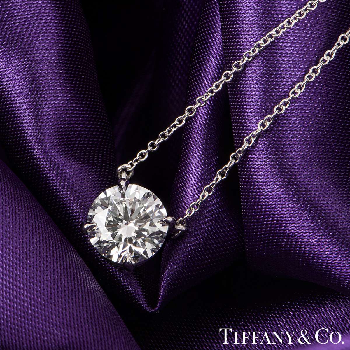 Tiffany & Co. Platinum Diamond Solitaire Pendant 2.01ct F/VS1